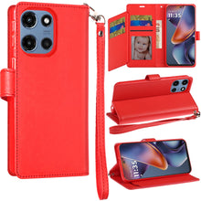 For Moto G 2025 Case Wallet ID Card Holder Phone Wallet Cover + Tempered Glass