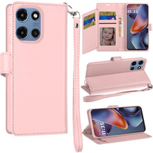 For Moto G 2025 Case Wallet ID Card Holder Phone Wallet Cover + Tempered Glass
