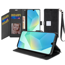 For Samsung A16 5G Case PU Leather Phone Wallet Extra Card Flap + Tempered Glass