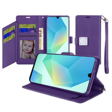 For Samsung A16 5G Case PU Leather Phone Wallet Extra Card Flap + Tempered Glass