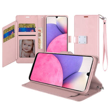 For iPhone 15 PLUS Case PU Leather Phone Wallet Extra Card Flap+2 Tempered Glass