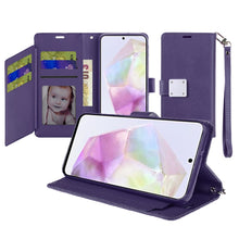 For Samsung A36 Case PU Leather Phone Wallet Extra Card Flap + Tempered Glass