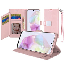 For Samsung A36 Case PU Leather Phone Wallet Extra Card Flap + Tempered Glass