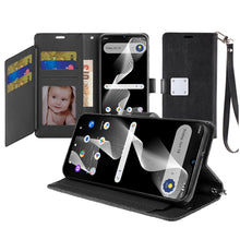 For Cricket Debut S3 Case PU Leather Phone Wallet Extra Card Flap and Wristlet
