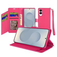 For Samsung S25 Edge Case PU Leather Wallet w/ Extra Card Flat + Tempered Glass