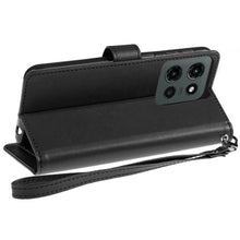 For Motorola Edge 2025 Case PU Leather Wallet w/ Extra Card Flat and Wrist strap