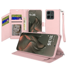 For Motorola Edge 2025 Case PU Leather Wallet w/ Extra Card Flat and Wrist strap