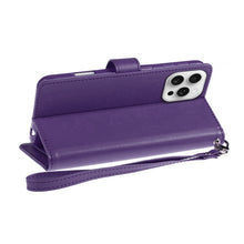 For iPhone 16 PRO MAX Case PU Leather Wallet Extra Card Flap + Tempered Glass