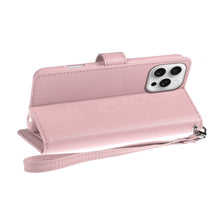 For iPhone 16 PRO MAX Case PU Leather Wallet Extra Card Flap + Tempered Glass