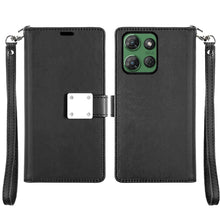 For Moto G Power 2025 Case PU Leather Wallet Extra Card Flap + Tempered Glass