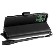 For Moto G Power 2025 Case PU Leather Wallet Extra Card Flap + Tempered Glass