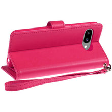 For Google Pixel 9a Case PU Leather Phone Wallet w/ Wrist strap + Tempered Glass