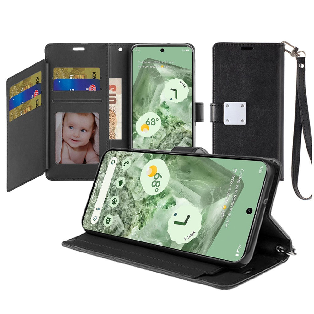For Google Pixel 9/ 9 Pro 6.3 inch Case PU Leather Phone Wallet Extra Card Flap