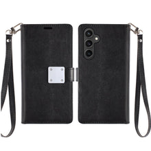 For Samsung Galaxy S24 FE Case PU Leather Wallet w/ Extra Card Flat Wrist strap