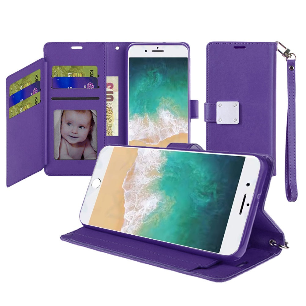 For iPhone 16e Case Wallet ID Card Holder Phone Wallet Cover + Tempered Glass