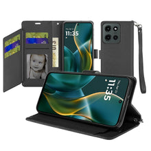 For Moto G Stylus 2025 Case PU Leather Wallet Extra Card Flap + Tempered Glass