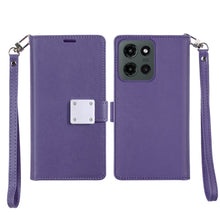 For Moto G Stylus 2025 Case PU Leather Wallet Extra Card Flap + Tempered Glass
