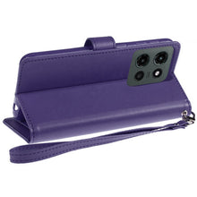 For Moto G Stylus 2025 Case PU Leather Wallet Extra Card Flap + Tempered Glass