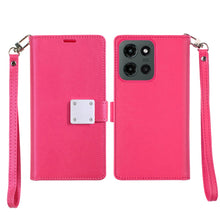 For Moto G Stylus 2025 Case PU Leather Wallet Extra Card Flap + Tempered Glass