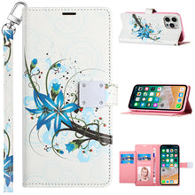 For iPhone 15 PLUS Case Vegan Leather Design Phone Wallet + 2 Tempered Glass