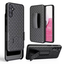 For iPhone 13/14 Case 3in1 Belt-Clip Holster Stand Phone Cover + Tempered Glass