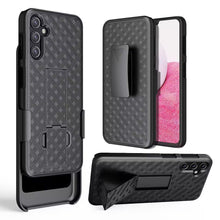 For iPhone 11 6.1 in. Case Textured 3in1 Belt-Clip Holster + Tempered Glass