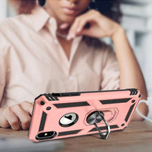 For iPhone XR Case Ring Magnetic Kickstand Protective Cover + Tempered Glass