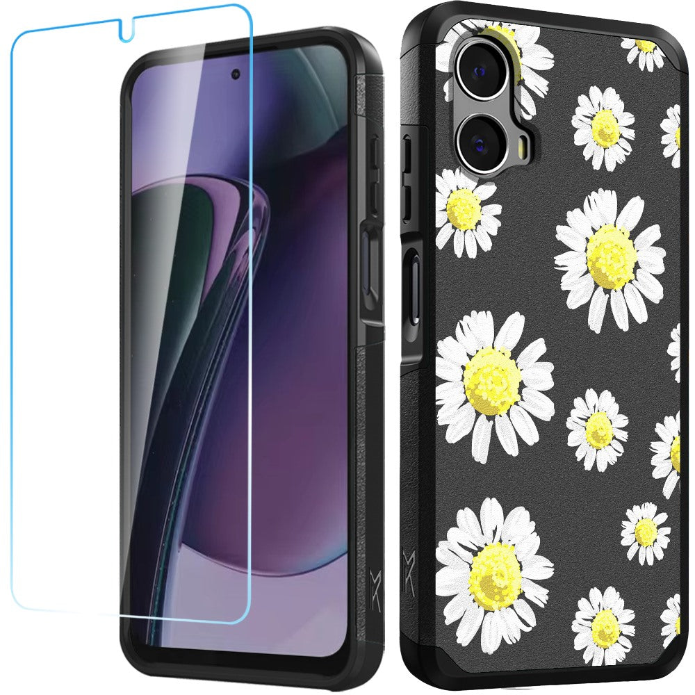 For Moto G Stylus 5G (2024) Case Tough Design Shockproof Hybrid + Tempered Glass