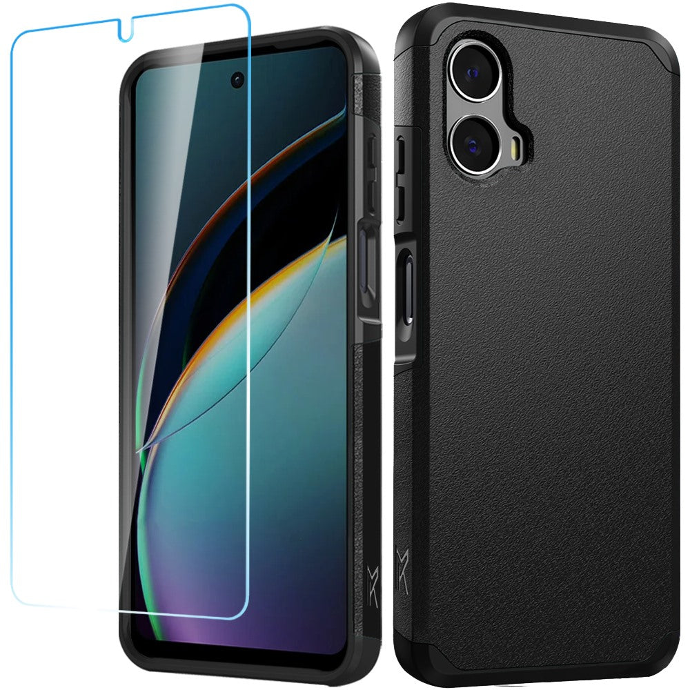 For Moto G 5G 2024 Case Cover Tough Strong Shockproof Hybrid + Tempered Glass