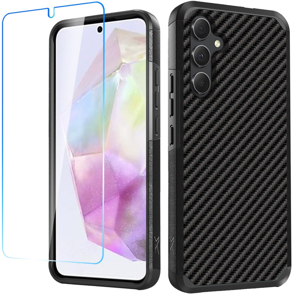 For Samsung Galaxy A36 Tough Strong Hybrid Phone Case Cover + Tempered Glass