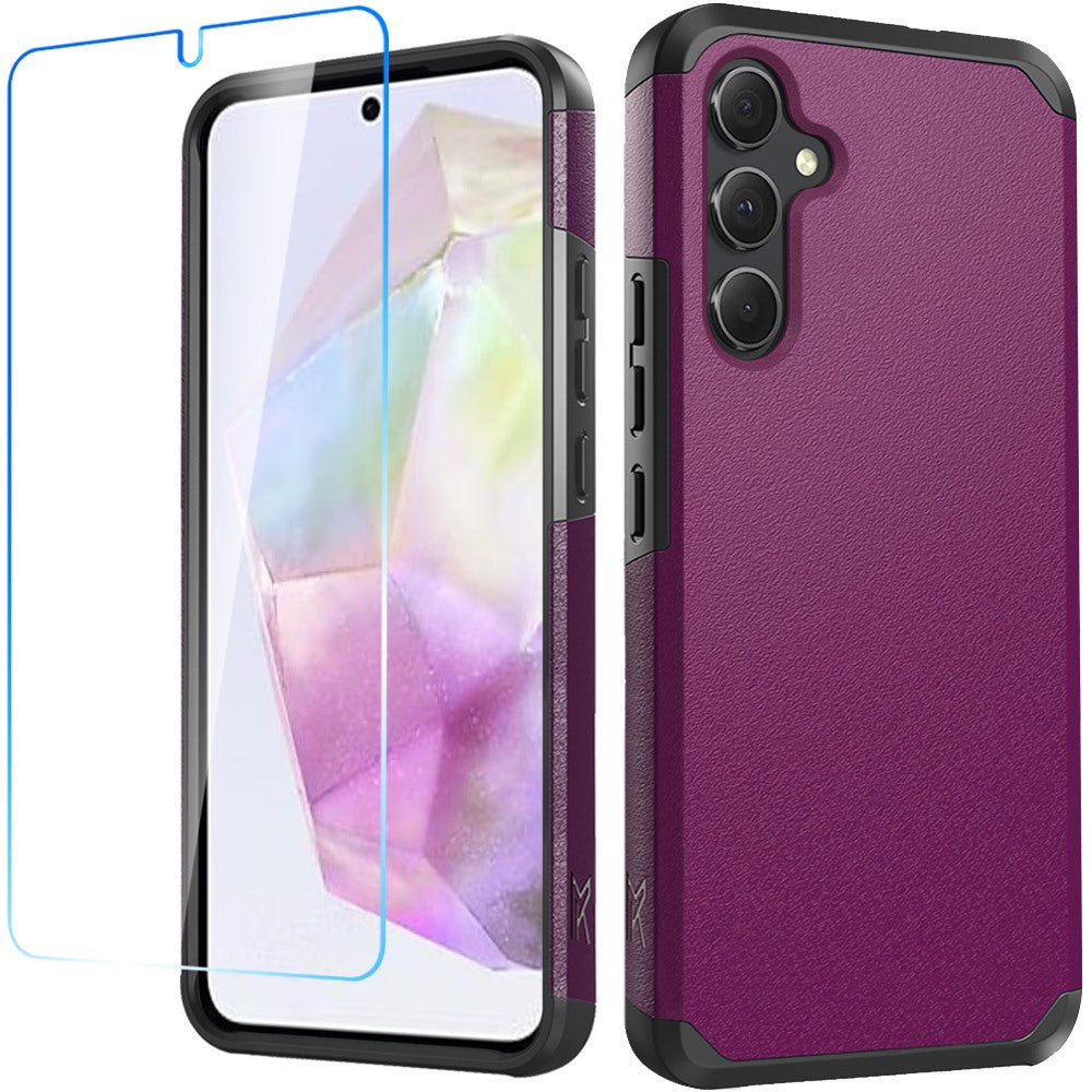 For Samsung Galaxy A36 Tough Strong Hybrid Phone Case Cover + Tempered Glass