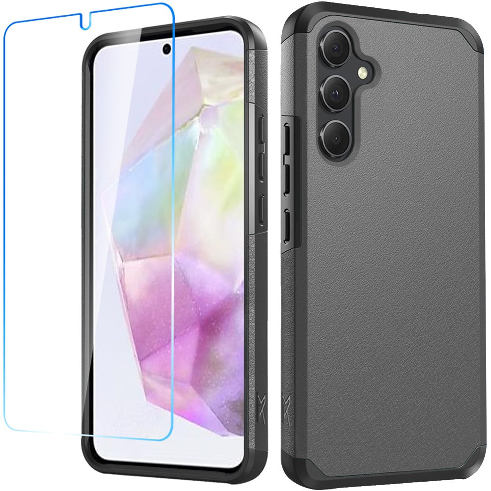 For Samsung Galaxy A36 Tough Strong Hybrid Phone Case Cover + Tempered Glass