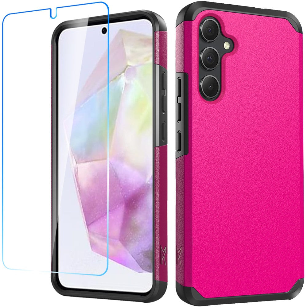 For Samsung Galaxy A36 Tough Strong Hybrid Phone Case Cover + Tempered Glass