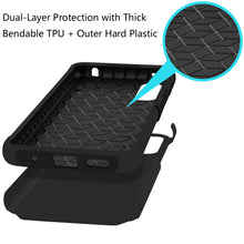 For Cricket Debut S3 Case Cover Tough Strong Shockproof Hybrid + Tempered Glass
