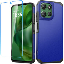 For Moto G Power 2025 Dual layers Rugged Cover with Tempered Glass Included