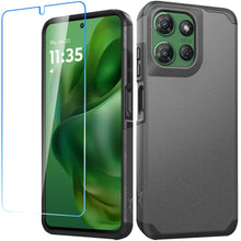 For Moto G Power 2025 Dual layers Rugged Cover with Tempered Glass Included