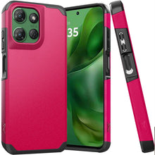 For Moto G Power 2025 Dual layers Rugged Cover with Tempered Glass Included