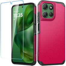 For Moto G Power 2025 Dual layers Rugged Cover with Tempered Glass Included