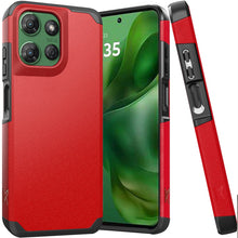 For Moto G Power 2025 Dual layers Rugged Cover with Tempered Glass Included