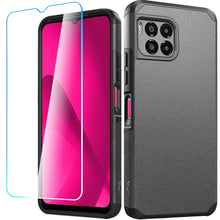 For REVVL 7 PRO 5G Case Dual layers Rugged Cover with Tempered Glass Included