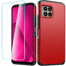 For REVVL 7 PRO 5G Case Dual layers Rugged Cover with Tempered Glass Included