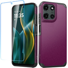 For Moto G Stylus 2025 5G Dual layers Rugged Cover with Tempered Glass Included