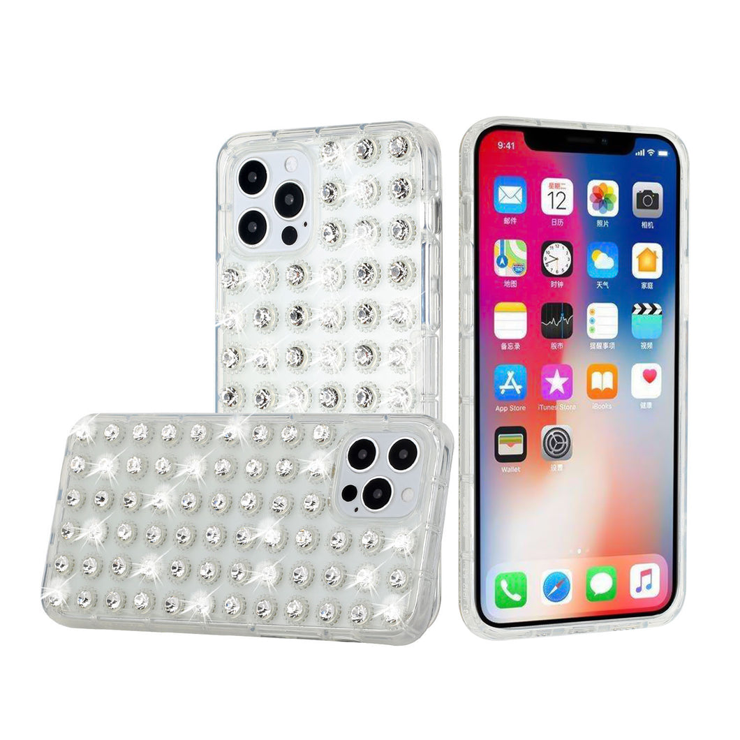 For iPhone 13 Pro Max All Over Diamond Luxury 2.0mm Thick TPU Cover Case