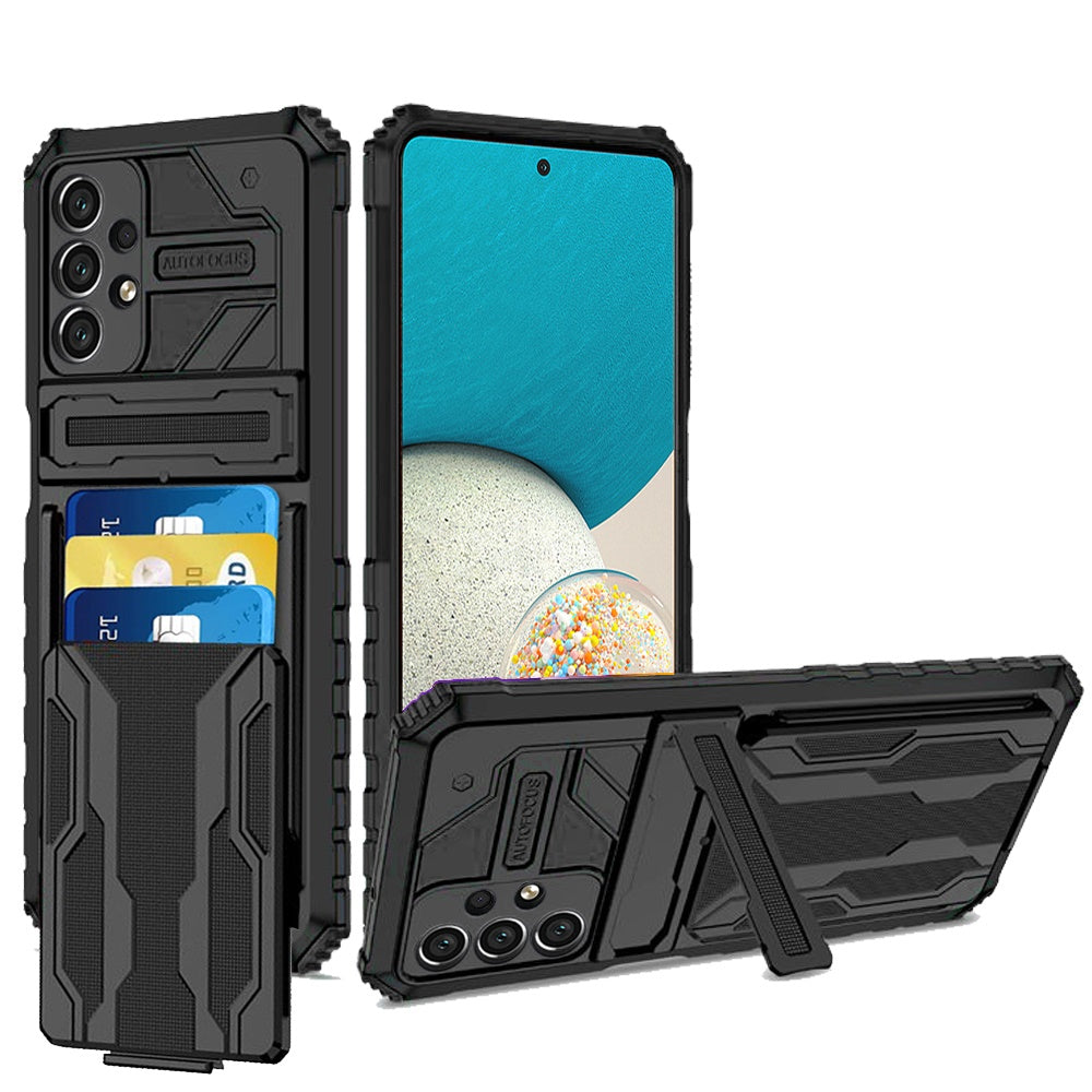 For Samsung A53 5G Multiple Card Holder Kickstand Hybrid Case Cover