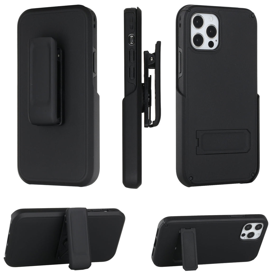For Apple iPhone 11 Pro MAX (XI6.5) Rocking Holster Clip Kickstand Card Holder Case Cover