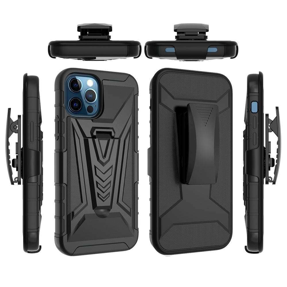 For Apple iPhone XR V 3in1 Combo Kickstand Holster Cover Case